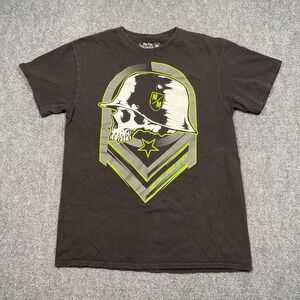 Metal Mulisha Shirt Mens‎ Medium Black Skull Helmet Graphic Moto Motocross Tee